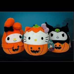 NEW Squishmallows Halloween Sanrio Hello Kitty and Friends SET of 3 Plush 8”